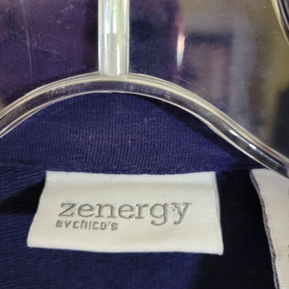 Zenergy by Chico's Size 0 4\6 S Full Zip Purple Jacket Drawstring Detail Pockets - Picture 6 of 8